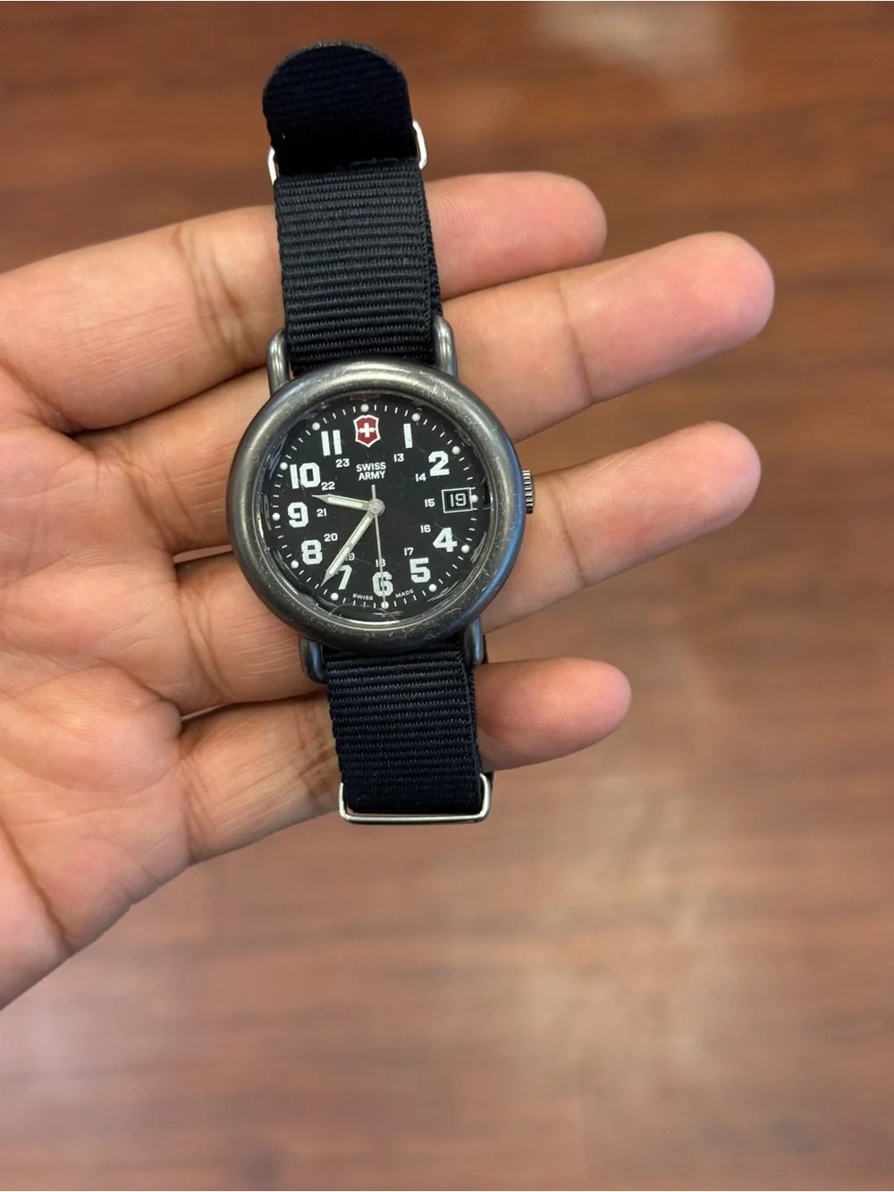 Victorinox Black Dial Field Watch with Black Nylon Strap unisex